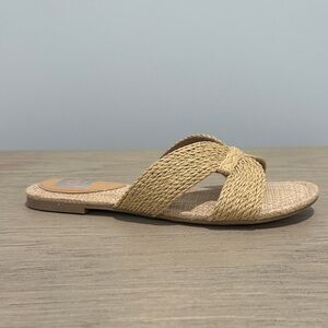 DV by Dolce Vita Natural Tan Woven Slide Sandals